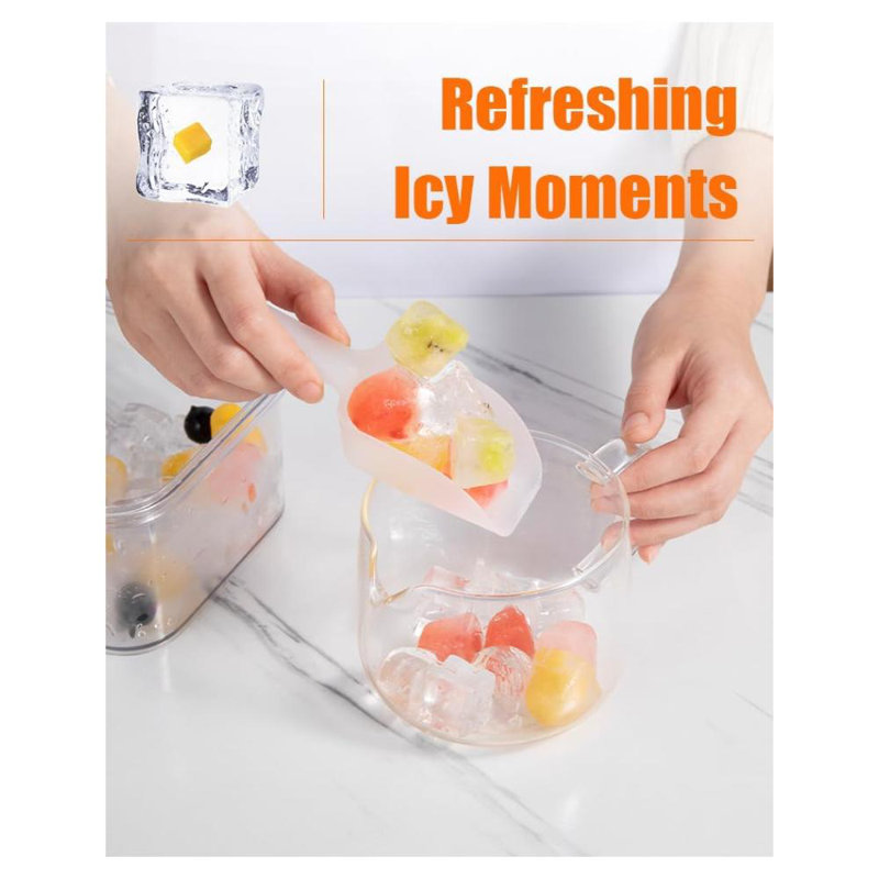 Yellow Stackable Ice Cube Tray with Lid and Bin