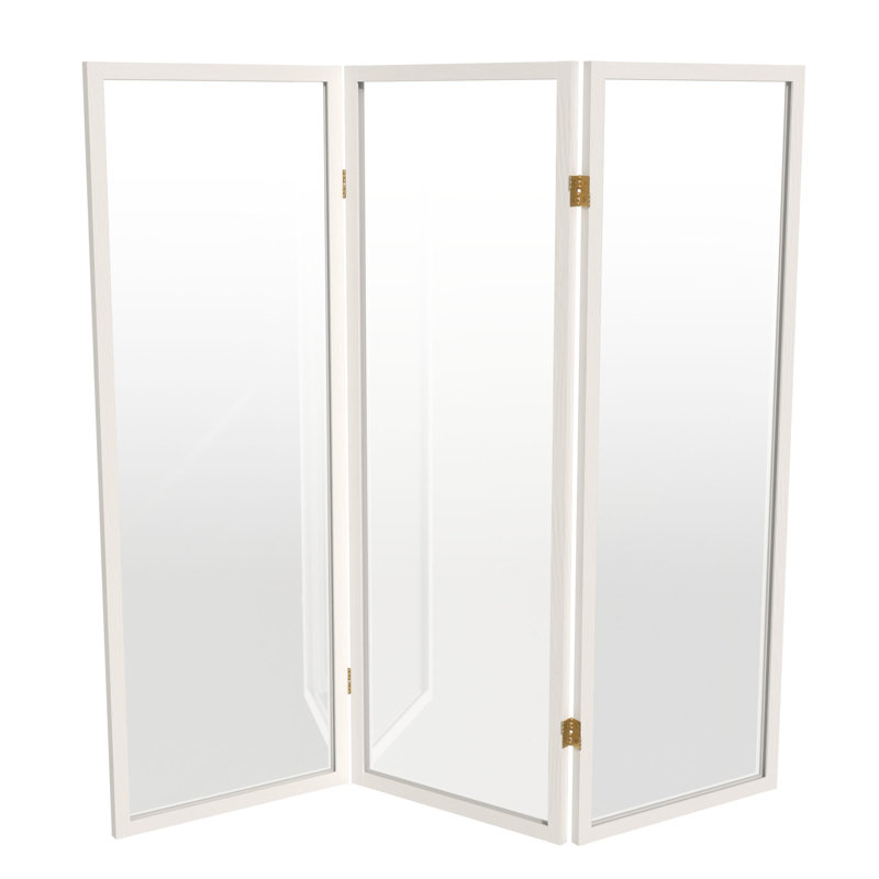 4 Ft. Tall Clear Screen Natural 6 Panel, 48" H x 53.25" W x 1" D, 3, White