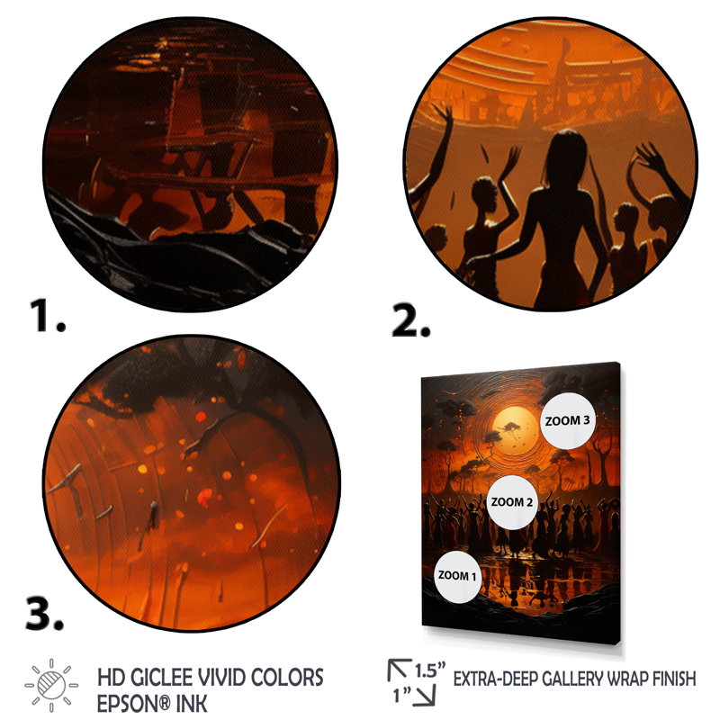 «Gweneviere African Tribal Rhythms» - reproduction de cadre photo simple, Cadre noir, H 40 po x l 30 po x P 1,5 po