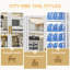 Armoire de rangement pour garde-manger 65 po, armoire de rangement en métal à 6 niveaux avec porte transparente, tablettes et roulettes réglables, garde-manger