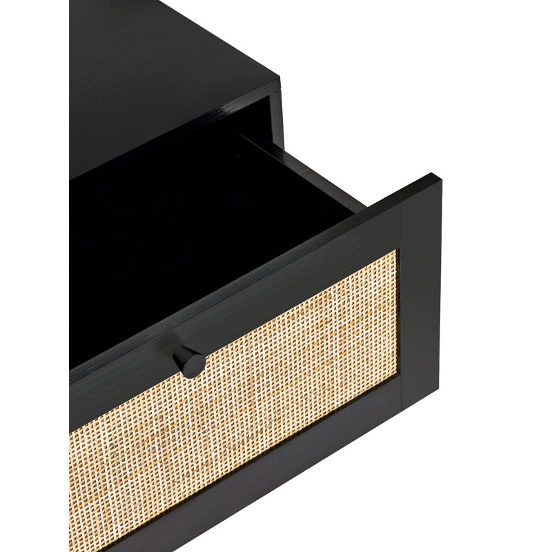 Gennaro 50cm W Bedside Table, Black