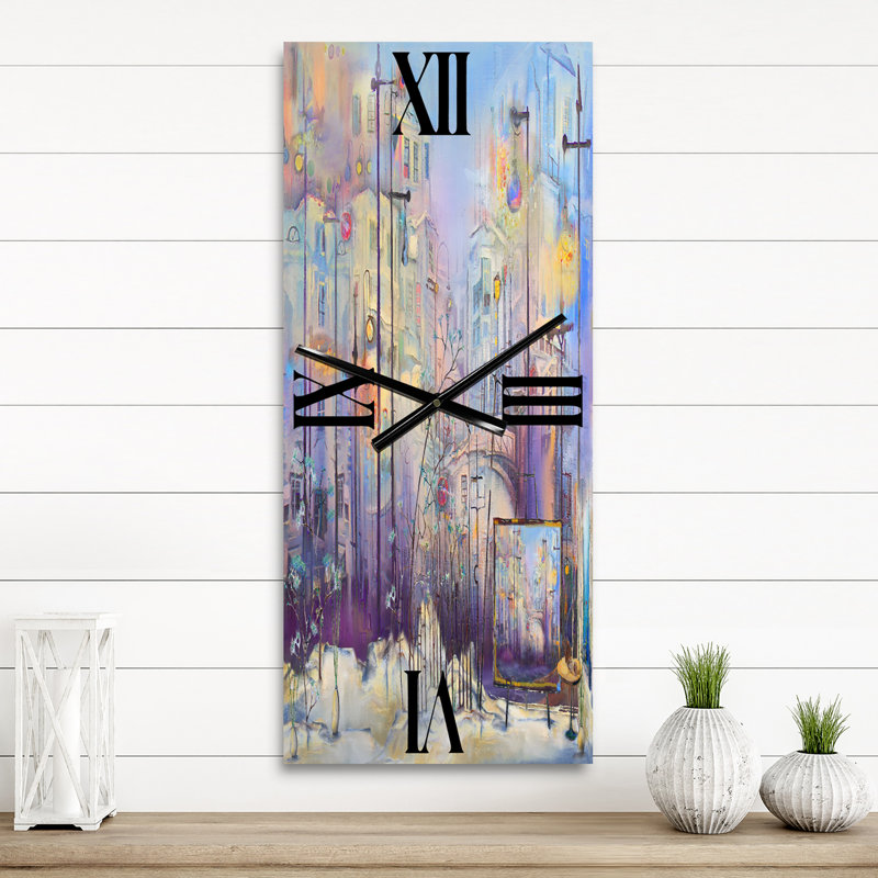 Horloge murale abstraite pastel, Grand