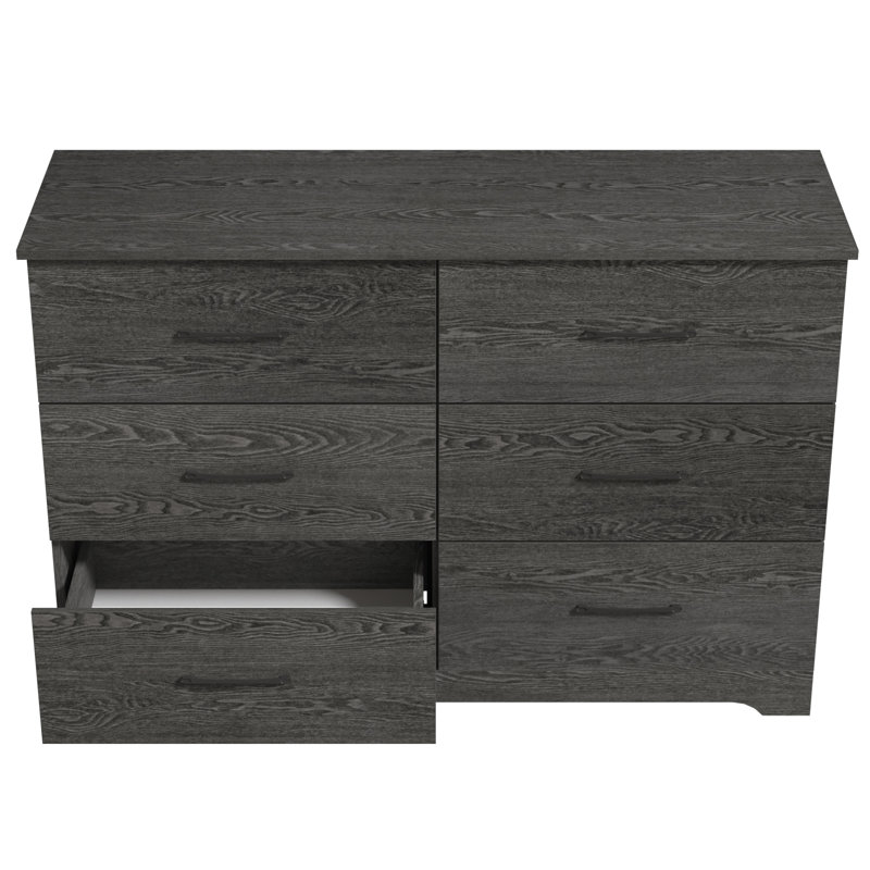 Arkia 6 Drawer 47'' W Dresser, Dark Gray