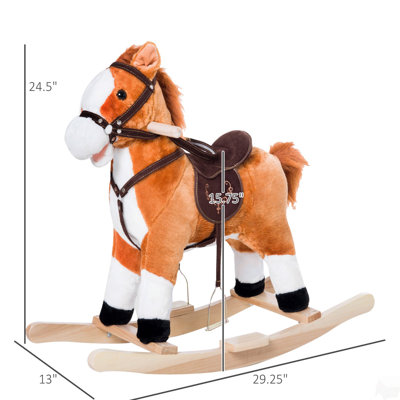 Animal à bascule, cheval à bascule en peluche pour enfants