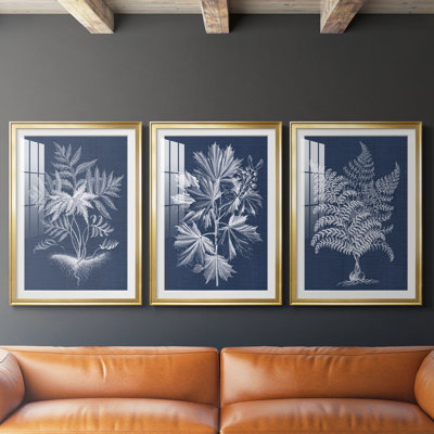Foliage Chintz IV  -Custom Framed  Premium Print W Matt - 3 Pieces
