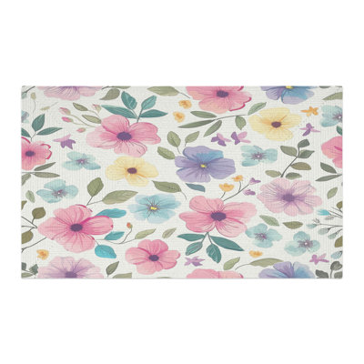 Tapis tressé floral
