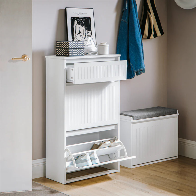 Shoe Storage Cabinet, White