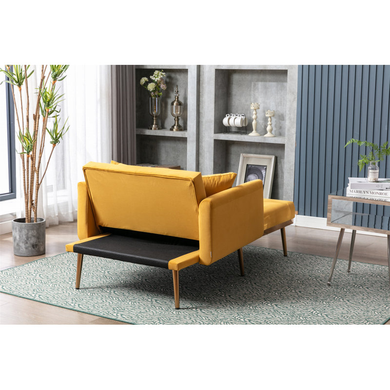 Chaise longue / chaise d'appoint tendance et classique pour le salon, la chambre à coucher, Velours jaune