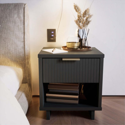 Table de chevet gris anthracite