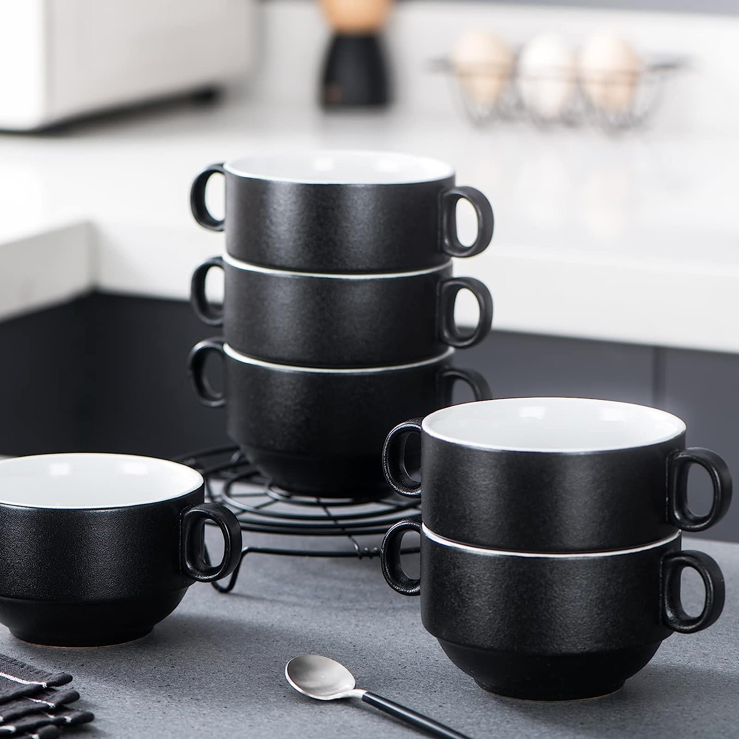 Hokku Designs Soup Bowls Set, Ceramic Soup Crocks Set Of 4