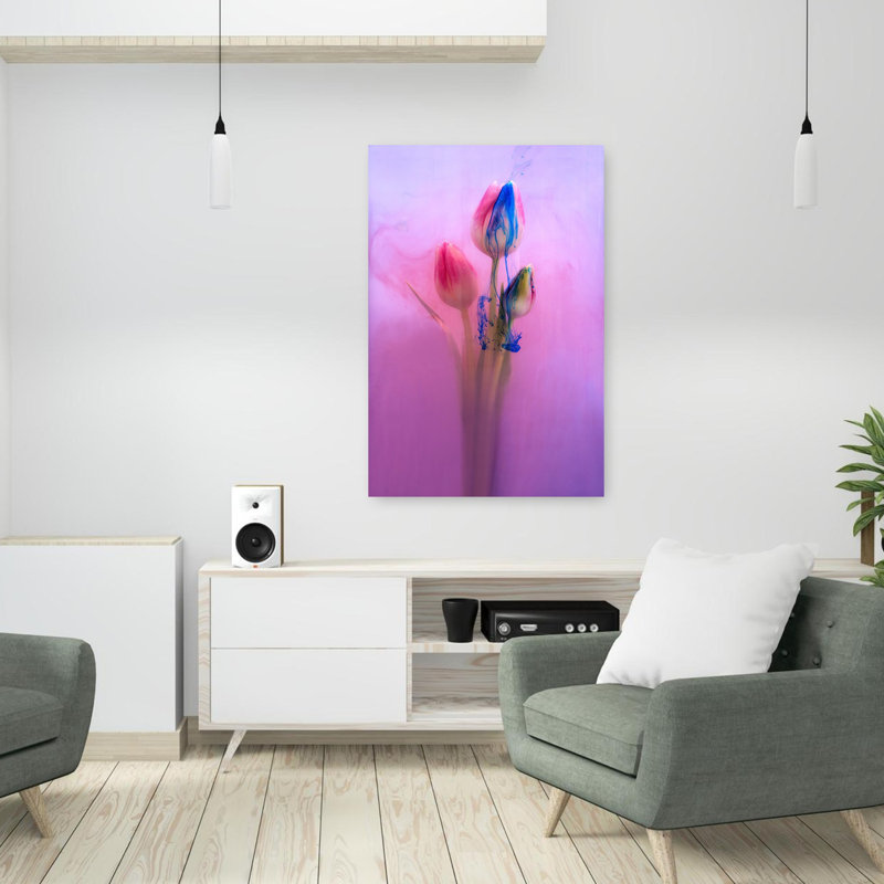 Couleurs dans l'eau. Art mural abstrait contemporain, H 36 po x l 24 po