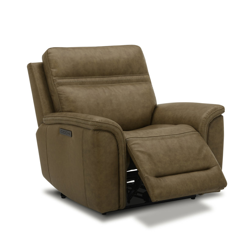 Fauteuil inclinable électrique en cuir Cabrero, Chameau