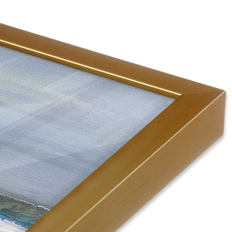 «Beach Walk» par Jeanette Vertentes, reproduction d'art, 20 W x 20 H, Gold, Framed Print