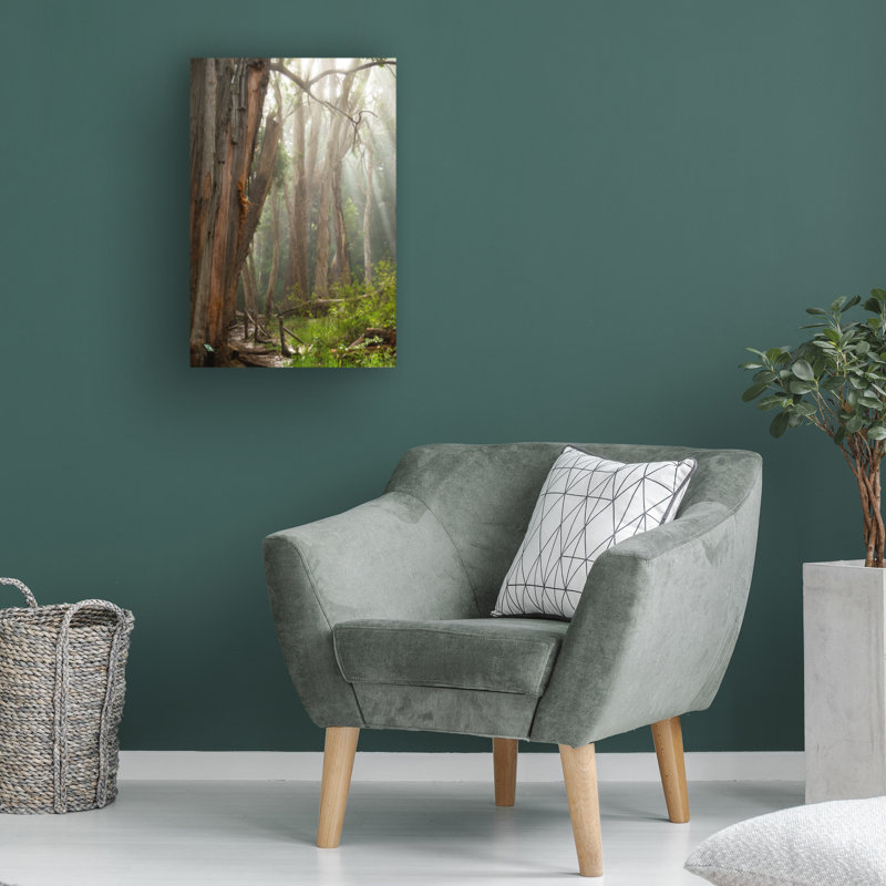Eucalyptus Forest Landscape Canvas Print in Brown and Green