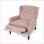 Fauteuil inclinable surdimensionné inclinable avec garniture cloutée | Tissu rosé