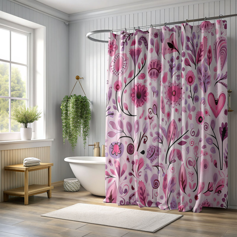 Rideau de douche 1 pièce Sweet Pulse, H 74 po x l 35 po