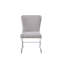 Ensemble de 2 chaises d'appoint en velours gris clair et finition chromée Daire
