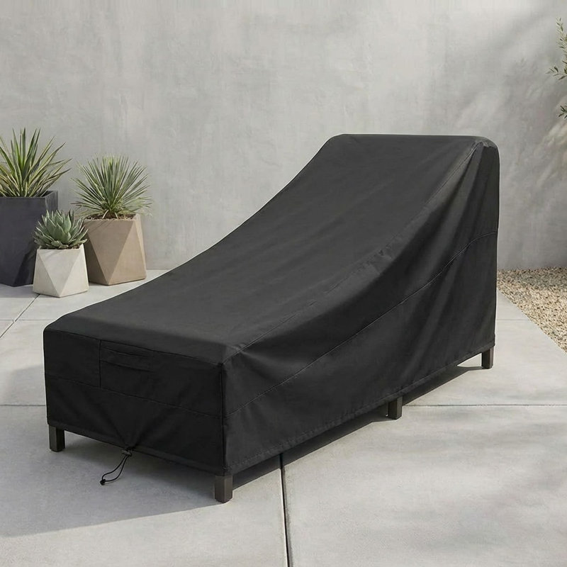 Premium Chaise Lounge Chair Cover - Breathable, Heavy-Duty Cover with Water-Resistant PVC liner, Adjustable Elastic Hem, Click-Close Straps, and Air Vents - Hyslop Collection