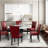Wexford Collection Set of 2 Mid-Century Modern Parsons Dining Chairs, Upholstered Faux Leather Dining Chairs with Solid Wood Legs, High Back Side Chairs for Dining Room, Kitchen or Breakfast Nook, Red-1185341574