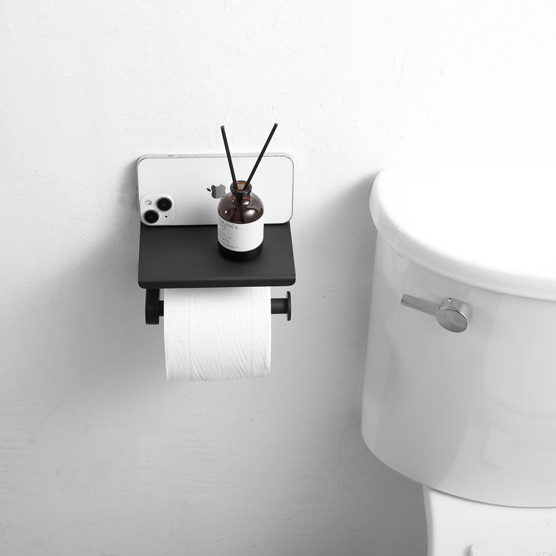 Wall Mounted Toilet Paper Holder, Matte Black