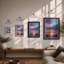 City Under Sunrise Modern - Framed Print-403705124-403705130