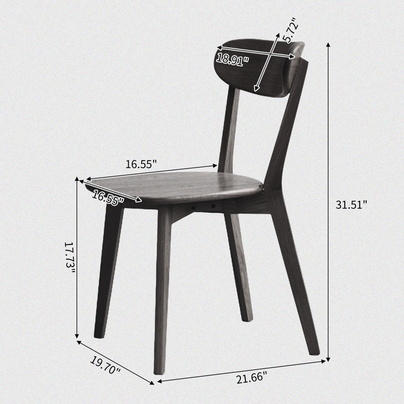 Chaise d'appoint en bois massif J Advyga, Noyer