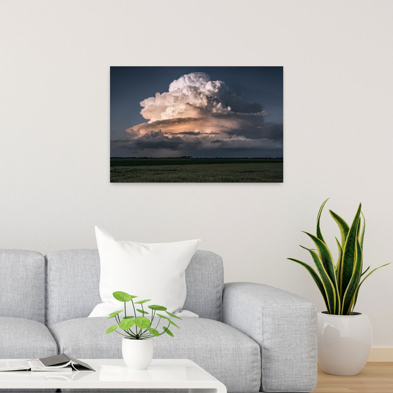 «Thunderstorm Abstract Contemporary Landscape Nature», reproduction d'art murale, 24" H x 36" W