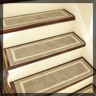 Soft Stair Treads 15Pcs Non-Slip Carpet Mat 28Inx9in Indoor Stair Runners For Wooden Steps,Stair Rugs For Kids And Dogs, 100% Polyester TPE Backing