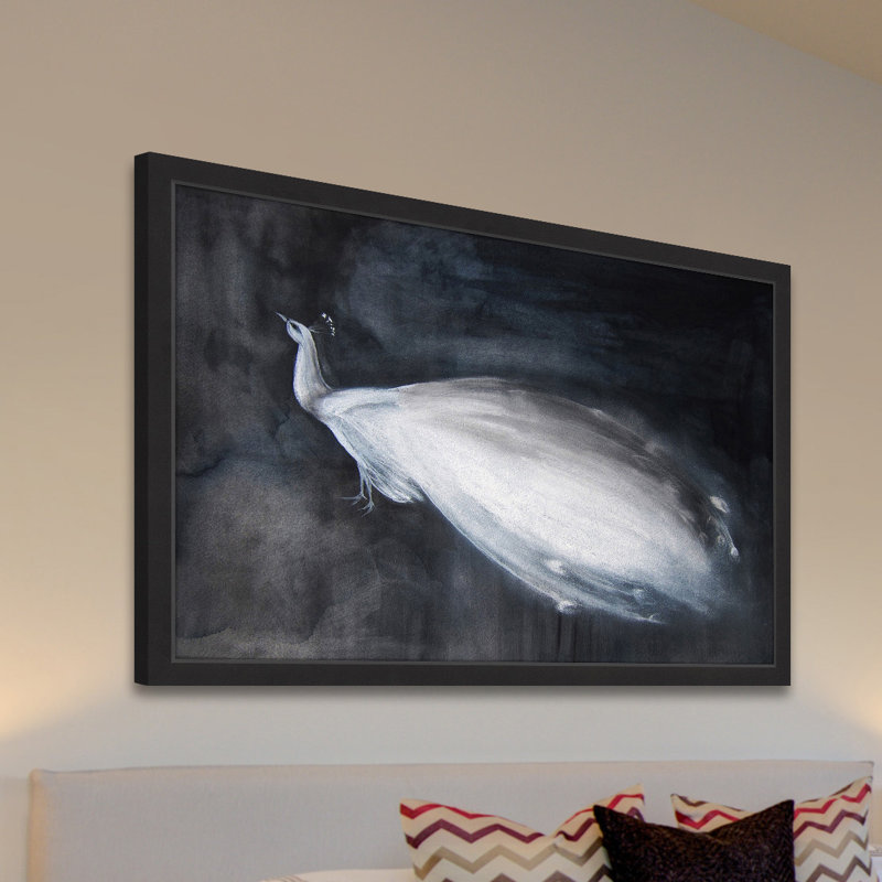 «White Peacock» par Christine Lindstrom, reproduction encadrée, H 20 po x l 30 po x P 1,5 po