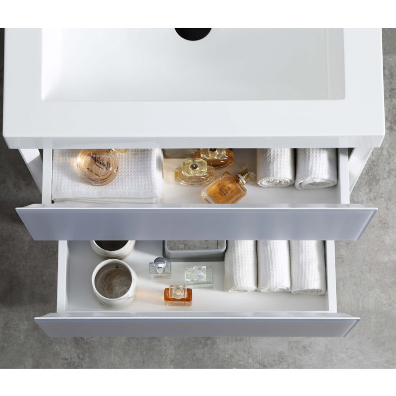 Ensemble de meuble-lavabo simple 24 po Fahriye, Gris clair