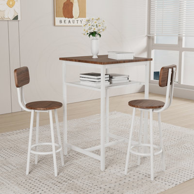 Bar Table Set with 2 Bar Stools
