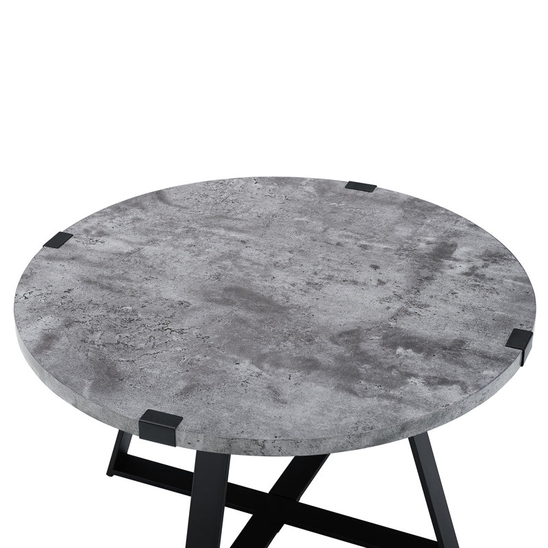 Irvine Cross Legs Coffee Table, Dark Concrete