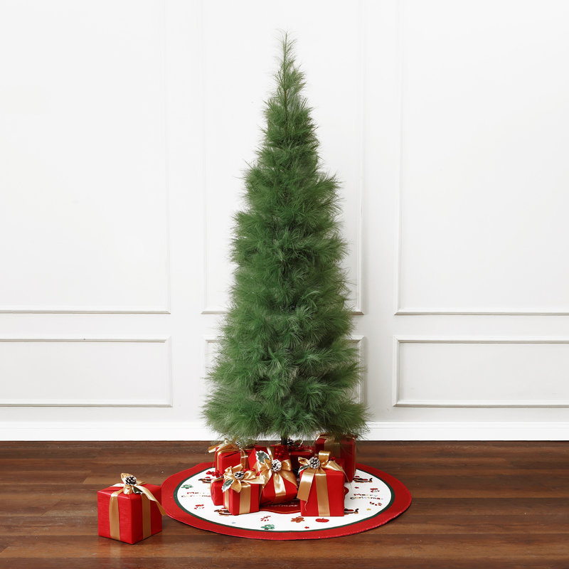 Holiday Slim Artificial Pampas Grass Tree in Green, 6'