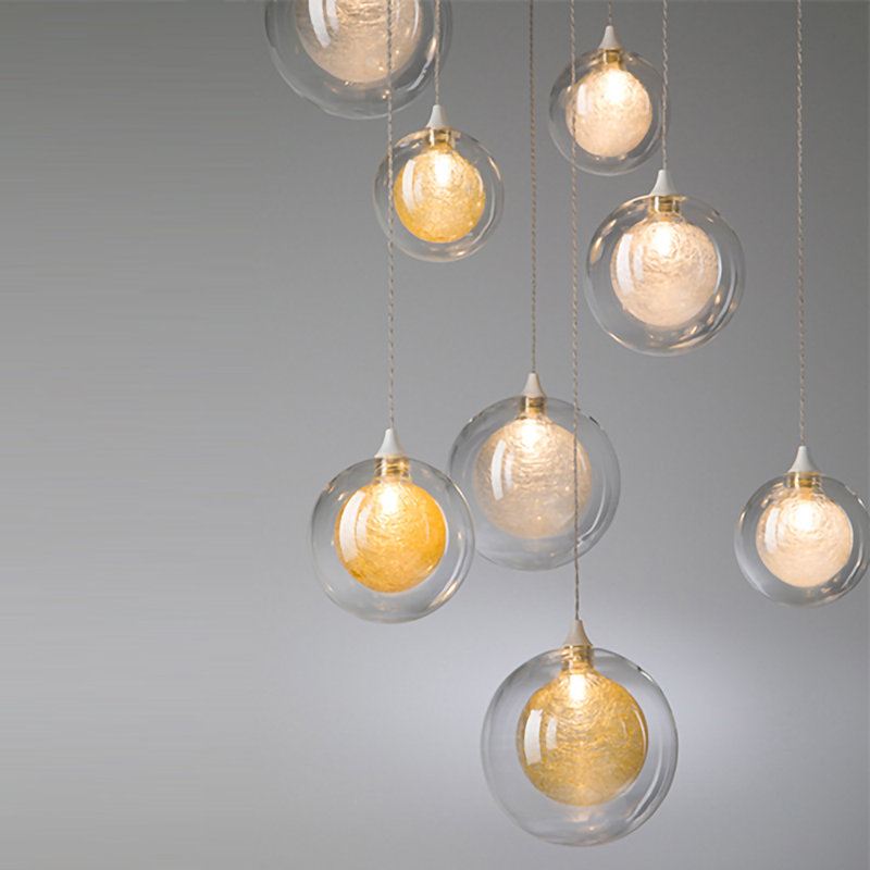 37 - Light Pendant, Clear/Gold