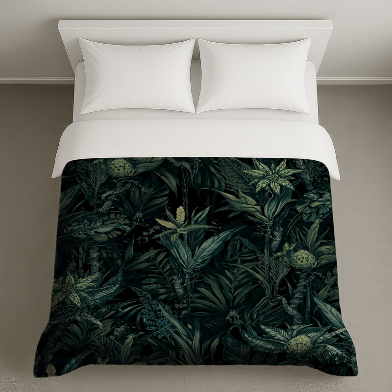 Housses de couette à motif de jungle tropicale, Très grand lit