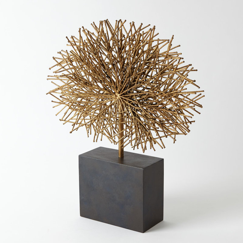 Tumble Weed Sculpture, 16.75" H x 13.25" W x 3" D, Gold