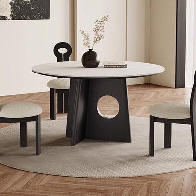 Nikesh Round Solid Wood Base Dining Table