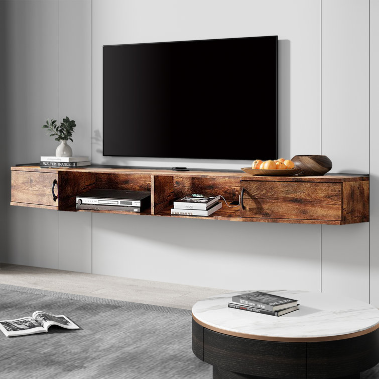 floating tv shelf rustic