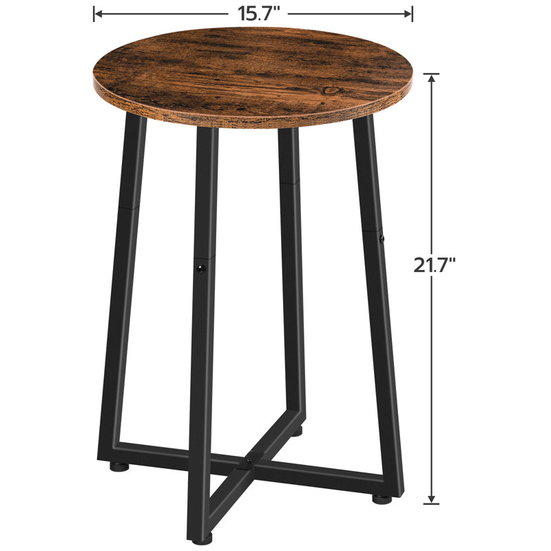 Phair 21.7" Round End Table, Brown
