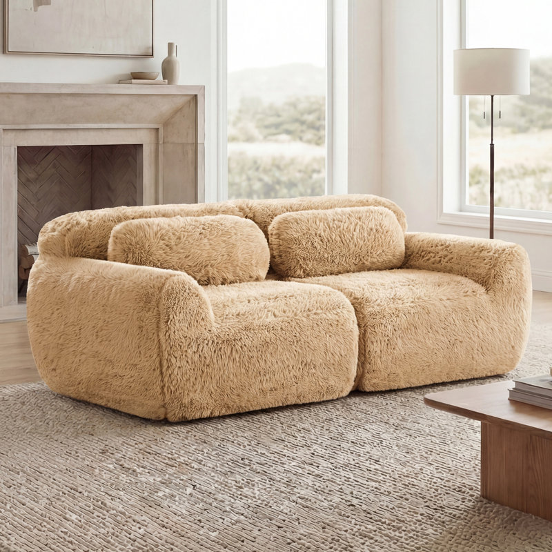 Boneless Sofa 32D High Density Sponge Bottom Anti-Slip Design,No Assembly Required Ergonomic Design,Full-compression Vacuum Packaging