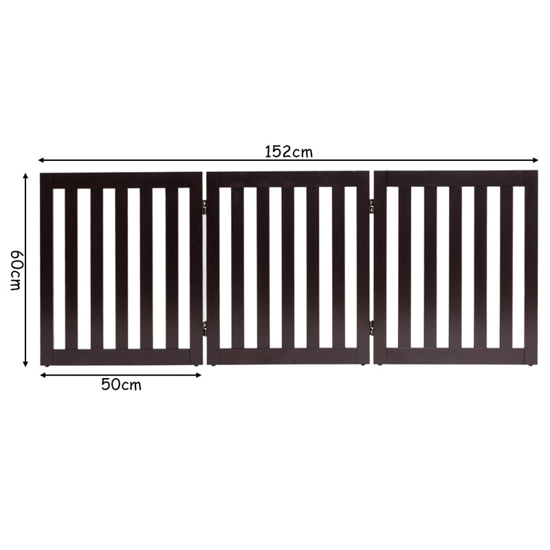 Wood Free Standing Pet Gate, Black