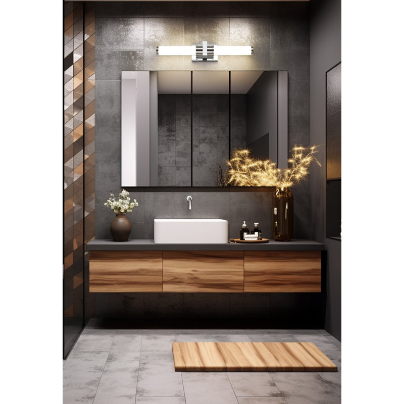 Meuble-lavabo 1 lumière 25,5 po Clarissa, Chrome