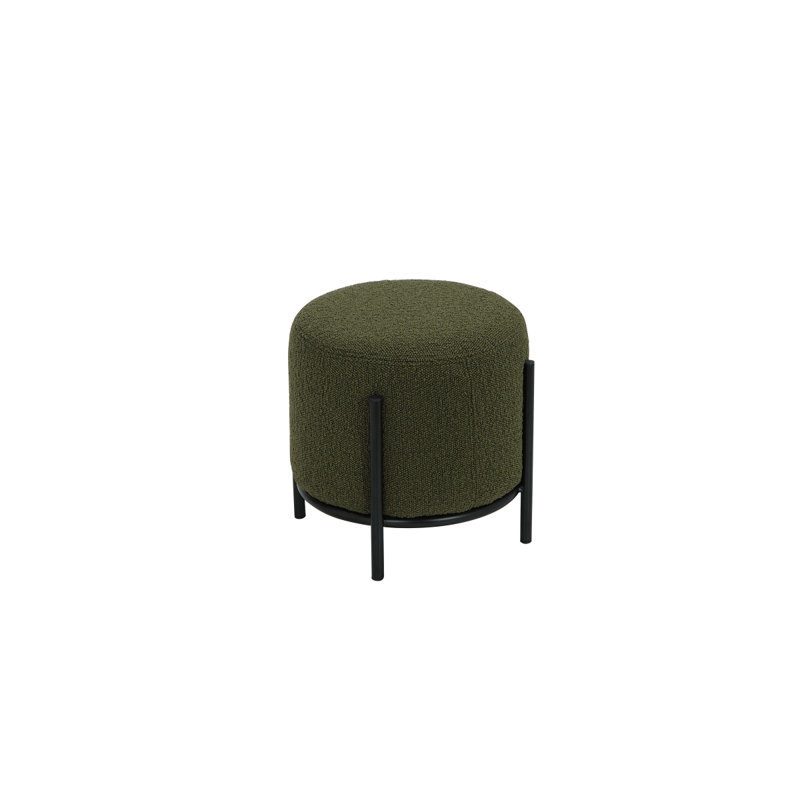 Tabouret rond Formentera jaune bouclé, Vert