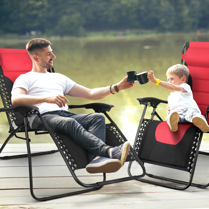 Burget 75cm Long Reclining Zero Gravity, Red/Black