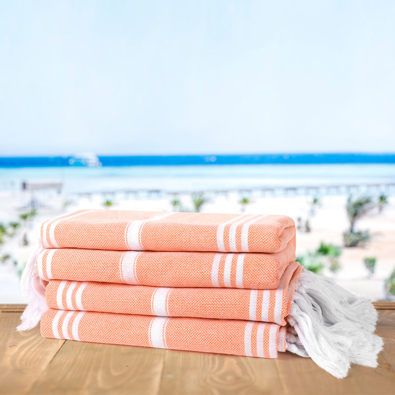 Ensemble de 2 serviettes de plage - orange clair