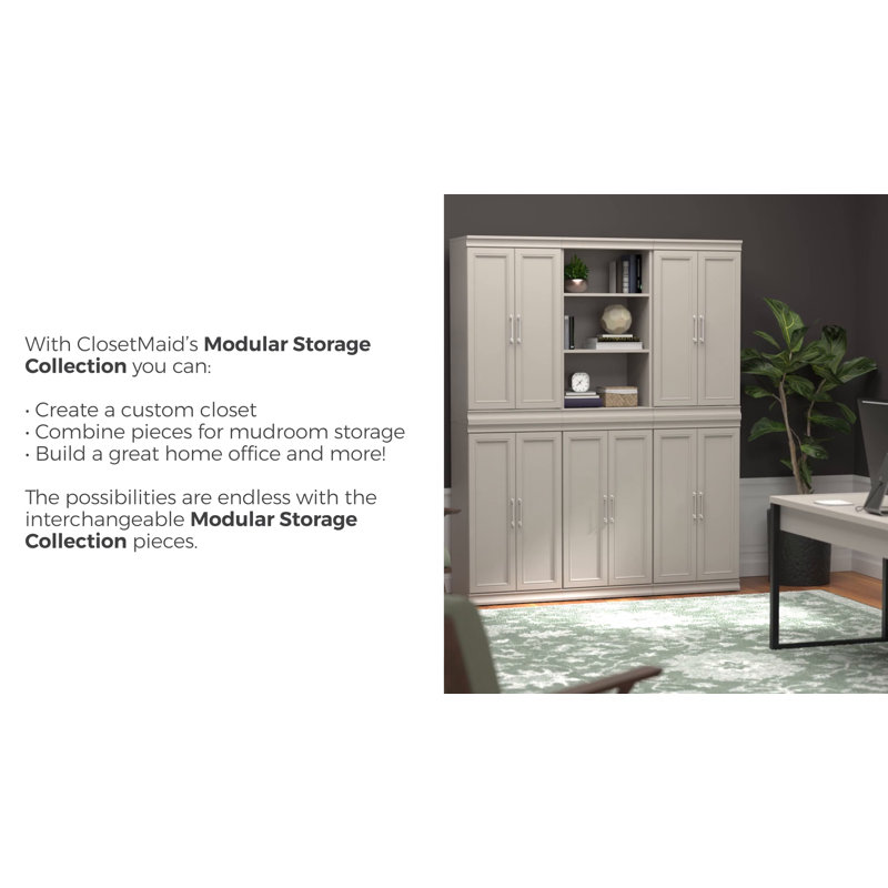White Laminate 3-Shelf Office Storage Cabinet with Adjustable Shelving