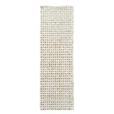 Aqua Blue Harbor Tweed Indoor Outdoor Table Runner 14x72