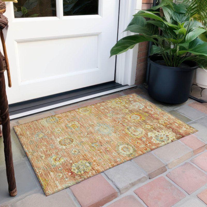 Tapis corail chantille lavable à la machine intérieur / extérieur ACN1107, Rectangle 1 pi 8 po x 2 pi 6 po