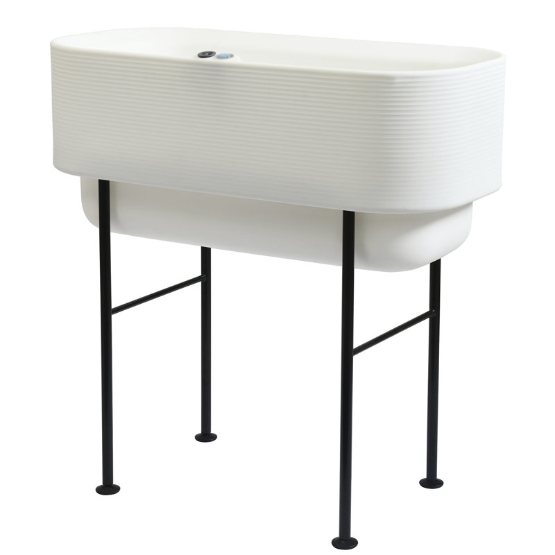 Alpine White 36" Round Raised Garden Bed Planter with Drainage Hole