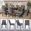 Chenille Double-Layer Cushioned Dining Chairs Side Chairs (Set of 2)-34635369-55700708